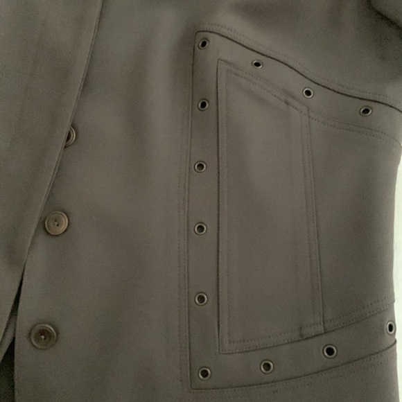 Carlisle Vintage Dark Brown Pantsuit. 48% Wool. Buttons & Stud Detailing. Size 6 - Picture 4 of 15